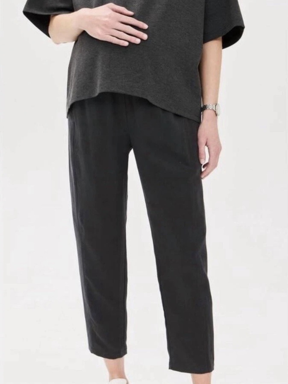 Hatch Collection The Asher Tencel Linen Straight Taper Black Pant Size 1 S 2/4